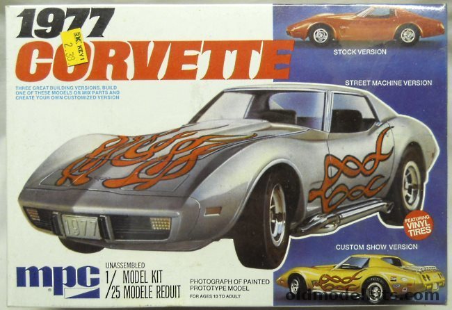 MPC 1/25 1977 Chevrolet Corvette - Stock / Street Machine / Custom Show Version, 1-7705 plastic model kit